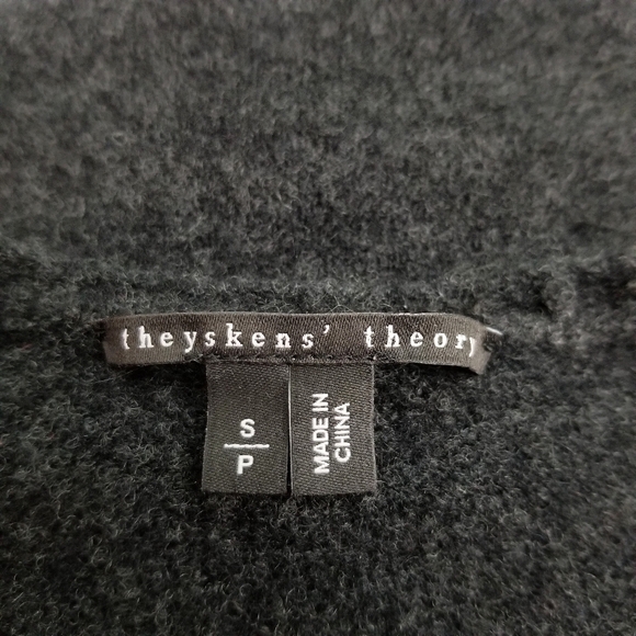 Theyskens' Theory sweater dark gray wool oversized v neckline women's size S - Picture 7 of 9